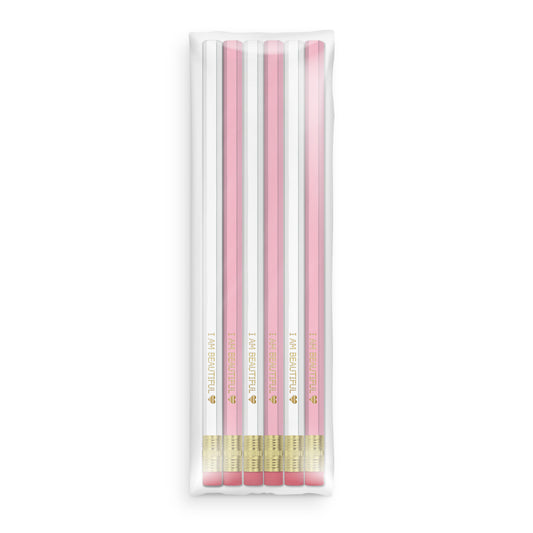 Pink and White Affirmation Pencils