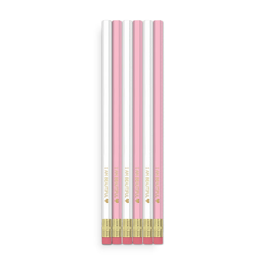 Pink and White Affirmation Pencils